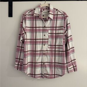 Abercrombie & Fitch mauve oversized flannel
